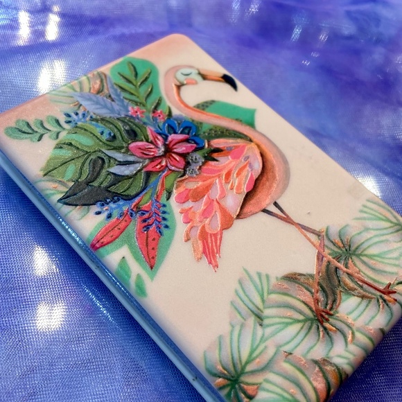 Tropical Flamingo Compact Mirror Makeup Kitschy Graphic y2k Inspired Novelty - Picture 3 of 4